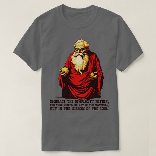 Diogenes Philosophen Weisheit über Einfachheit T-Shirt (Design vorne)
