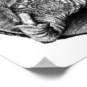 Diogenes Surreal Pen Tinte schwarz-weiß zeichnend Poster (Ecke)