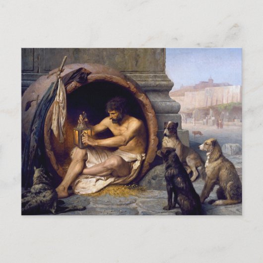 Diogenes umgeben von Hunden - von Jean Leon Gerome Postkarte (Vorderseite)