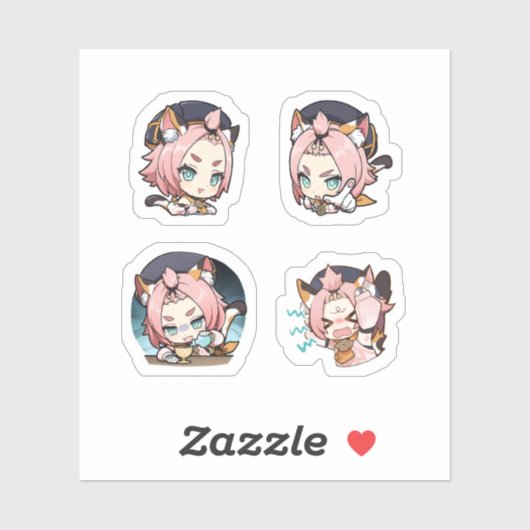 Diona Genshin Impact 4er Sticker Set Extra Pa (Blatt)