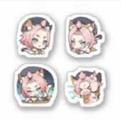 Diona Genshin Impact 4er Sticker Set Extra Pa (Vorderseite)