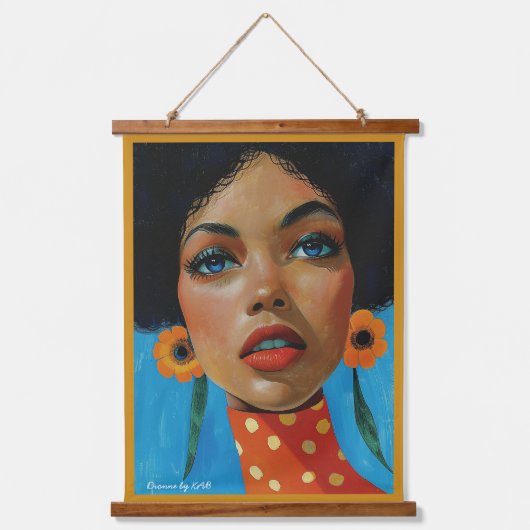 Dionne von KAB Wood Topped Wall Tapestry Wandteppich Mit Holzrahmen (Vorderseite)