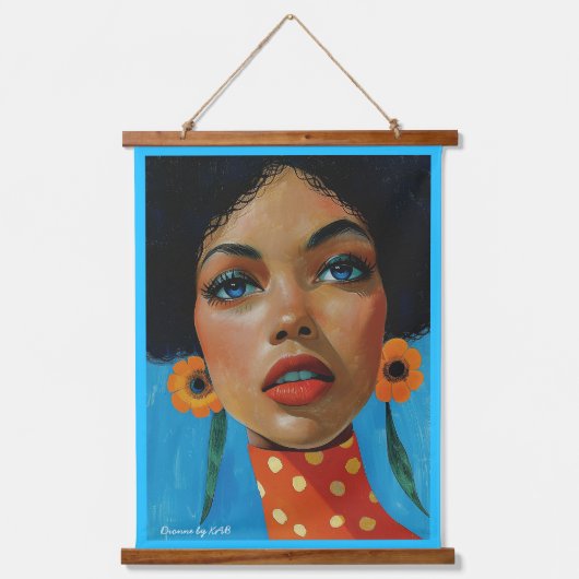 Dionne von KAB Wood Topped Wall Tapestry Wandteppich Mit Holzrahmen (Vorderseite)