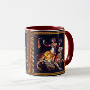 DIONYSOS MIT EINEM SPEER REITEND AUF EINEM LEOPARD TASSE