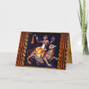 DIONYSOS MIT EINEM SPEER REITET LEOPARD Griechisch Karte