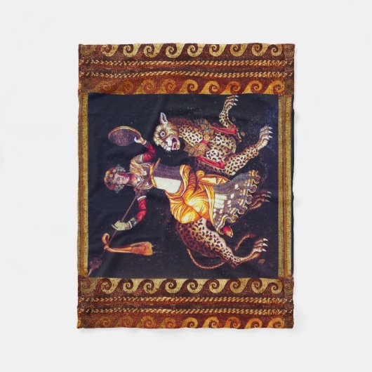 DIONYSOS MIT EINER SPEAR REITENDEN LEOPARD-griechi Fleecedecke (Vorderseite)