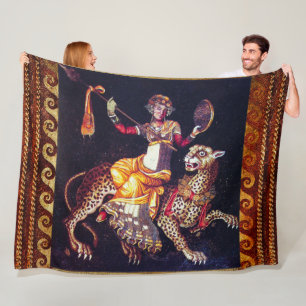 DIONYSOS MIT EINER SPEAR REITENDEN LEOPARD-griechi Fleecedecke