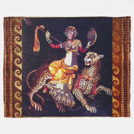 DIONYSOS MIT EINER SPEAR REITENDEN LEOPARD-griechi Fleecedecke (Vorderseite (Horizontal))