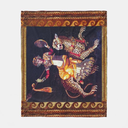 DIONYSOS MIT EINER SPEAR REITENDEN LEOPARD-griechi Fleecedecke (Vorderseite)