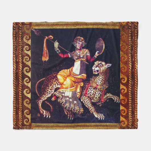 DIONYSOS MIT EINER SPEAR REITENDEN LEOPARD-griechi Fleecedecke (Vorderseite (Horizontal))
