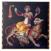 DIONYSOS MIT EINER SPEAR REITENDEN LEOPARD-griechi Fliese (Vorderseite)