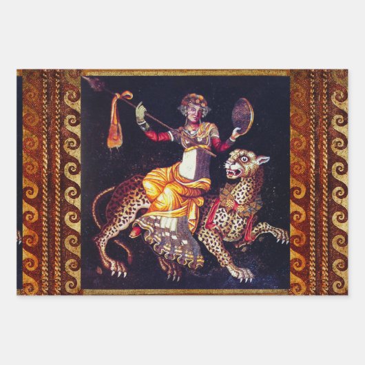 DIONYSOS MIT EINER SPEAR REITENDEN LEOPARD-griechi Geschenkpapier Set (Vorderseite 3)