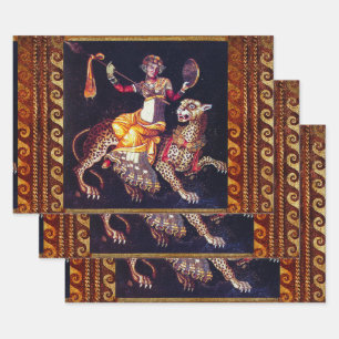 DIONYSOS MIT EINER SPEAR REITENDEN LEOPARD-griechi Geschenkpapier Set