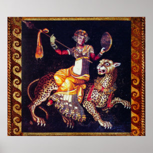 DIONYSOS MIT EINER SPEAR REITENDEN LEOPARD-griechi Poster