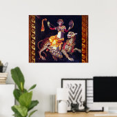 DIONYSOS MIT EINER SPEAR REITENDEN LEOPARD-griechi Poster (Heimbüro)