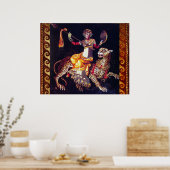 DIONYSOS MIT EINER SPEAR REITENDEN LEOPARD-griechi Poster (Küche)