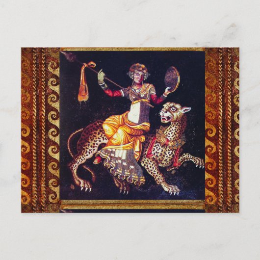 DIONYSOS MIT EINER SPEAR REITENDEN LEOPARD-griechi Postkarte (Vorderseite)