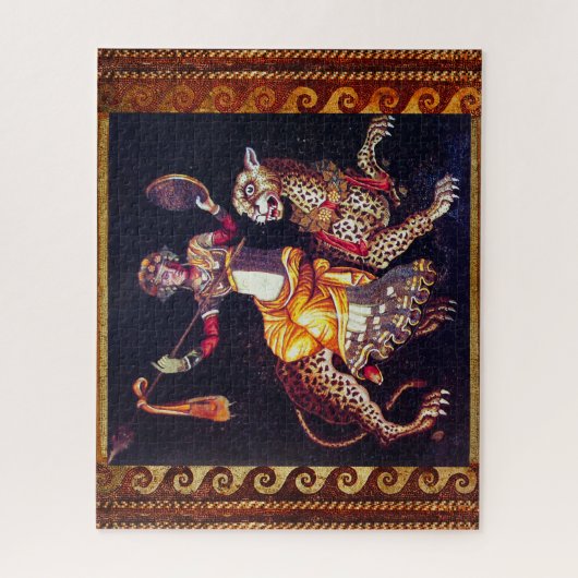 DIONYSOS MIT EINER SPEAR REITENDEN LEOPARD-griechi Puzzle (Vertikal)