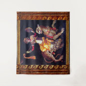 DIONYSOS MIT EINER SPEAR REITENDEN LEOPARD-griechi Wandteppich (Vorderseite)