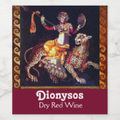 DIONYSOS MIT EINER SPEAR REITENDEN LEOPARD-griechi Weinetikett (Einzelnes Label)