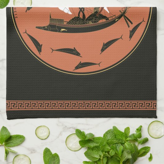 Dionysus Cup: Griechischer Gott auf Schiffen mit R Geschirrtuch (Gefaltet)