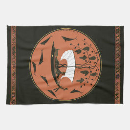 Dionysus Cup: Griechischer Gott auf Schiffen mit R Geschirrtuch