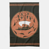 Dionysus Cup: Griechischer Gott auf Schiffen mit R Geschirrtuch (Vertikal)