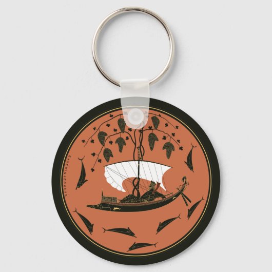 Dionysus Cup: Griechischer Gott auf Schiffsweinen  Schlüsselanhänger (Vorderseite)