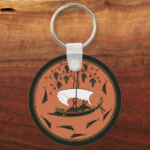 Dionysus Cup: Griechischer Gott auf Schiffsweinen  Schlüsselanhänger (Vorderseite)