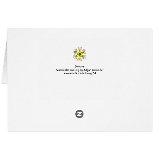 DIONYSUS ,Playing Flute with Sea shells and Fruits (Rückseite Horizontal)