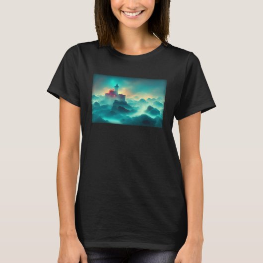 Diorama des Schlosses auf den Wolken Lava Lampe Ab T-Shirt (Vorderseite)