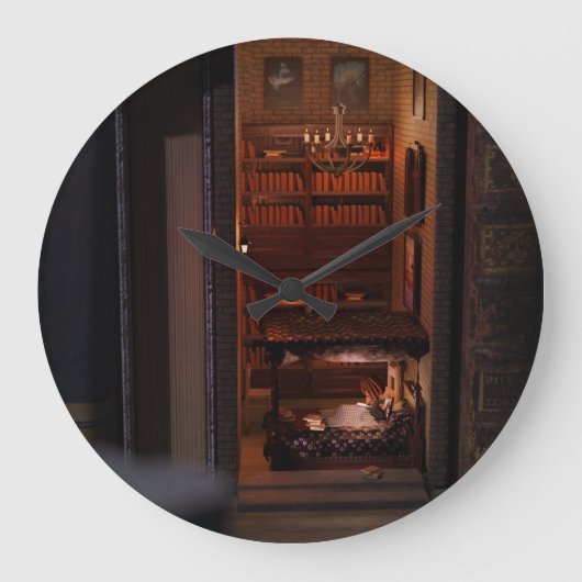 Diorama-Lesestudium im Minibuch Große Wanduhr (Vorderseite)