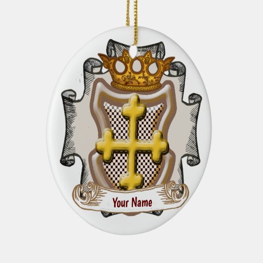 Dios Cross Surname Keramik Ornament (Rechts)