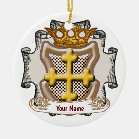 Dios Cross Surname Keramik Ornament (Vorne)