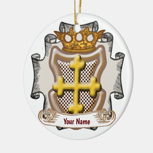 Dios Cross Surname Keramik Ornament (Links)