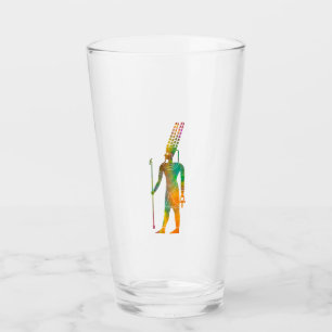 Dios egipcio amun silueta en acuarela glas
