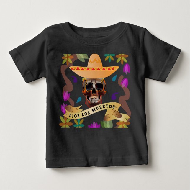 Dios Los Muertos Day of the Dead Baby T-shirt (Vorderseite)