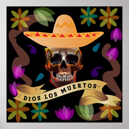 Dios Los Muertos Day of the Dead Sign Poster (Vorne)