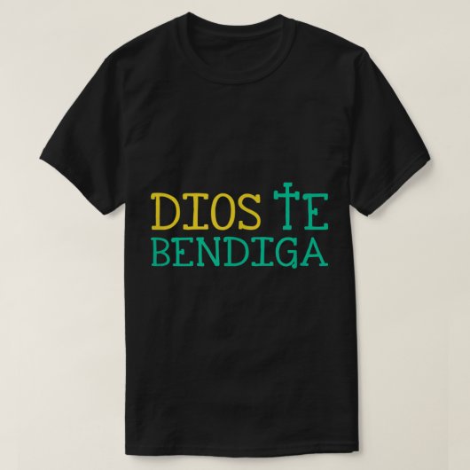 Dios Te Bendiga Gott segne Sie Christlich Spanisch T-Shirt (Design vorne)