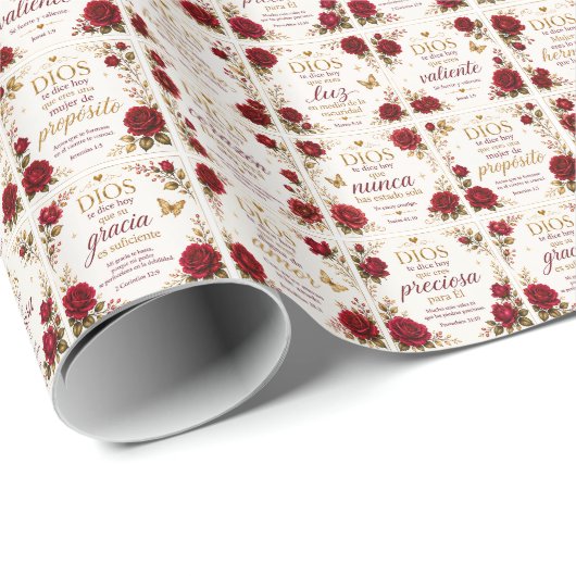 Dios Te Dice Hoy Geschenkpapier christlich floral (Rolleneckpunkt)
