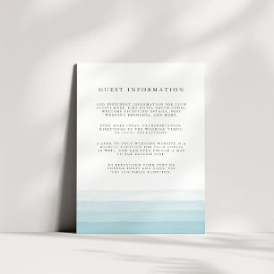 Dip Dye Guest Details Einschlusskarte   Aqua Begleitkarte