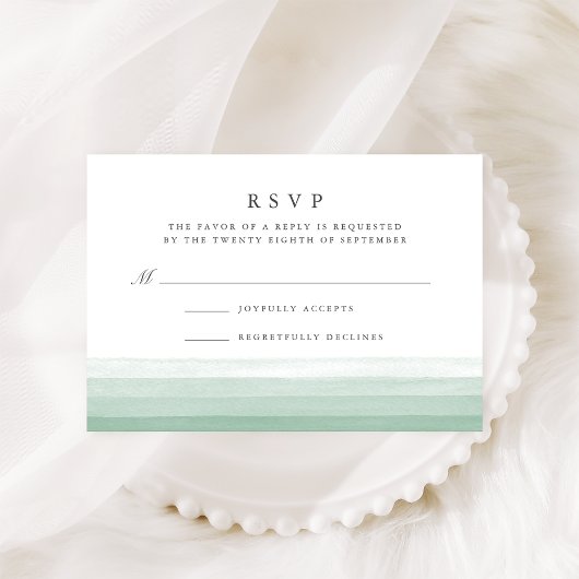 Dip Dye Watercolor RSVP-Karte | Fern RSVP Karte