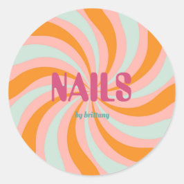 Dip Swirl Pattern Nail Salon Runder Aufkleber