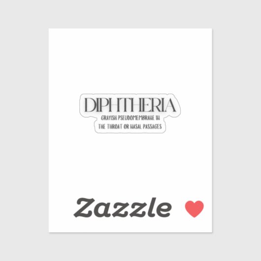 Diphtherie: Eine grafische Vertretung Aufkleber (Blatt)