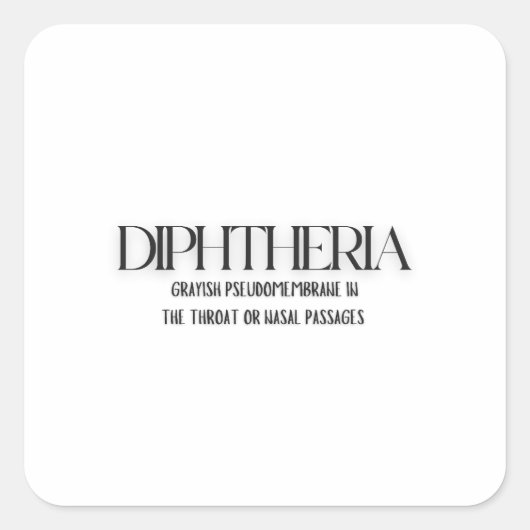 Diphtherie: Eine grafische Vertretung Quadratischer Aufkleber (Vorderseite)