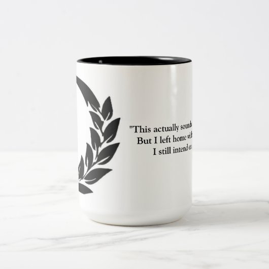 Diplo Tasse mit Heugabelzitat (Mittel)