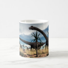 Diplodocusherde in der Wüste Kaffeetasse