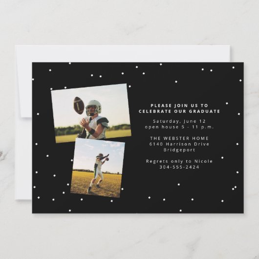 Diplom-Diplom-Athleten Foto Abschluss Einladung (Rückseite)