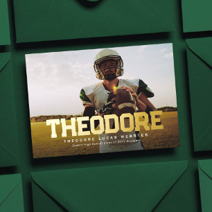 Diplom-Diplom sportlicher Foto Abschluss Folieneinladung