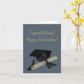 Diplom und Abschluss-Kappe (Mörser-Brett) Karte (Gelbe Blume)